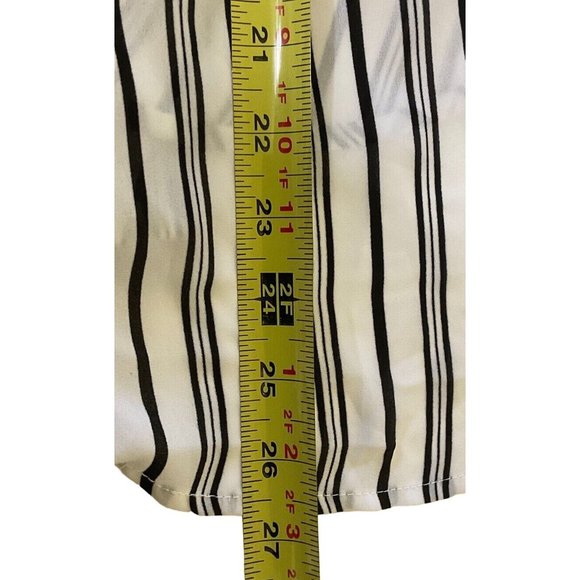 Worthington Woman's XL Black White Striped Blouse Button Front Long Sleeve - Picture 6 of 9